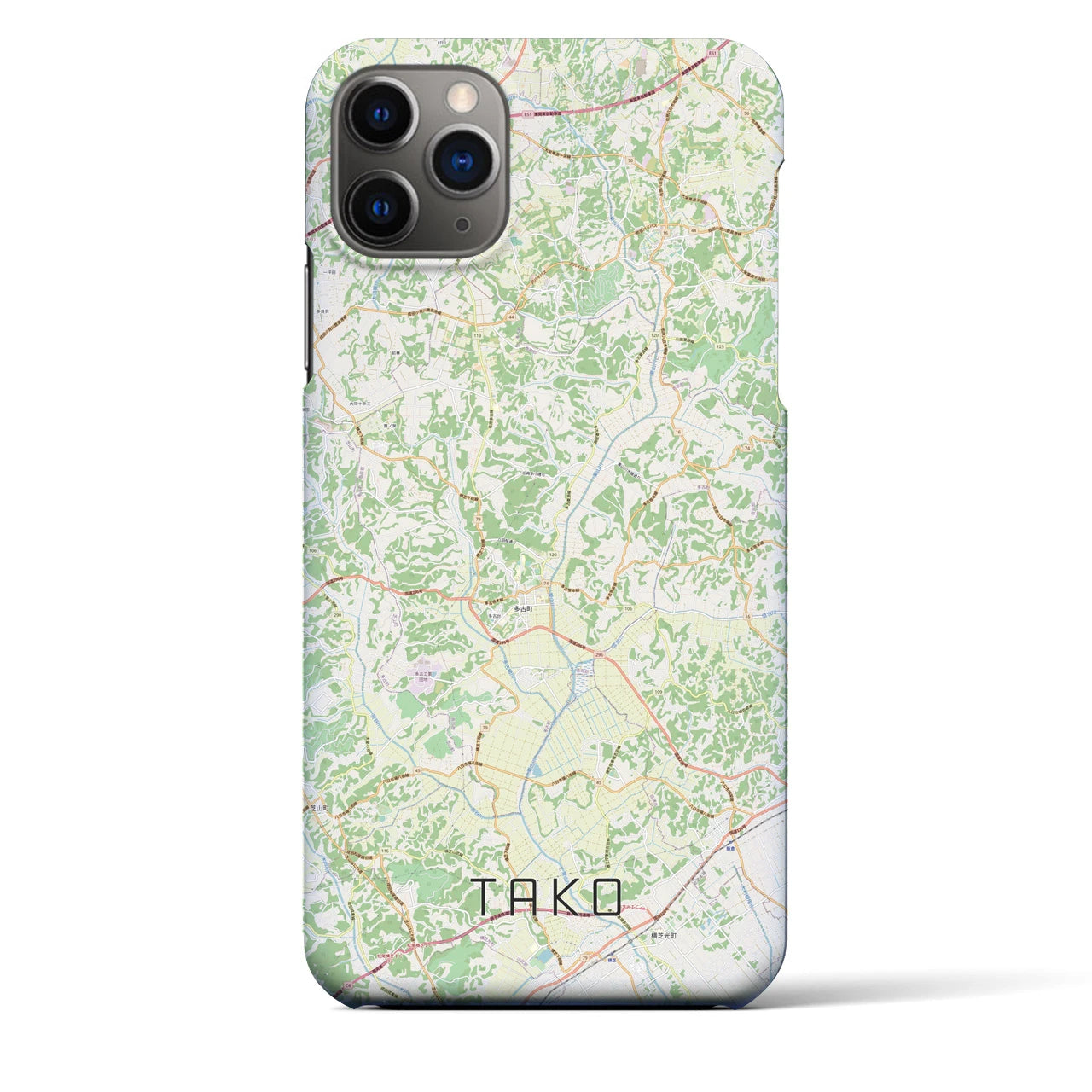 【多古】地図柄iPhoneケース（バックカバータイプ・ナチュラル）iPhone 11 Pro Max 用