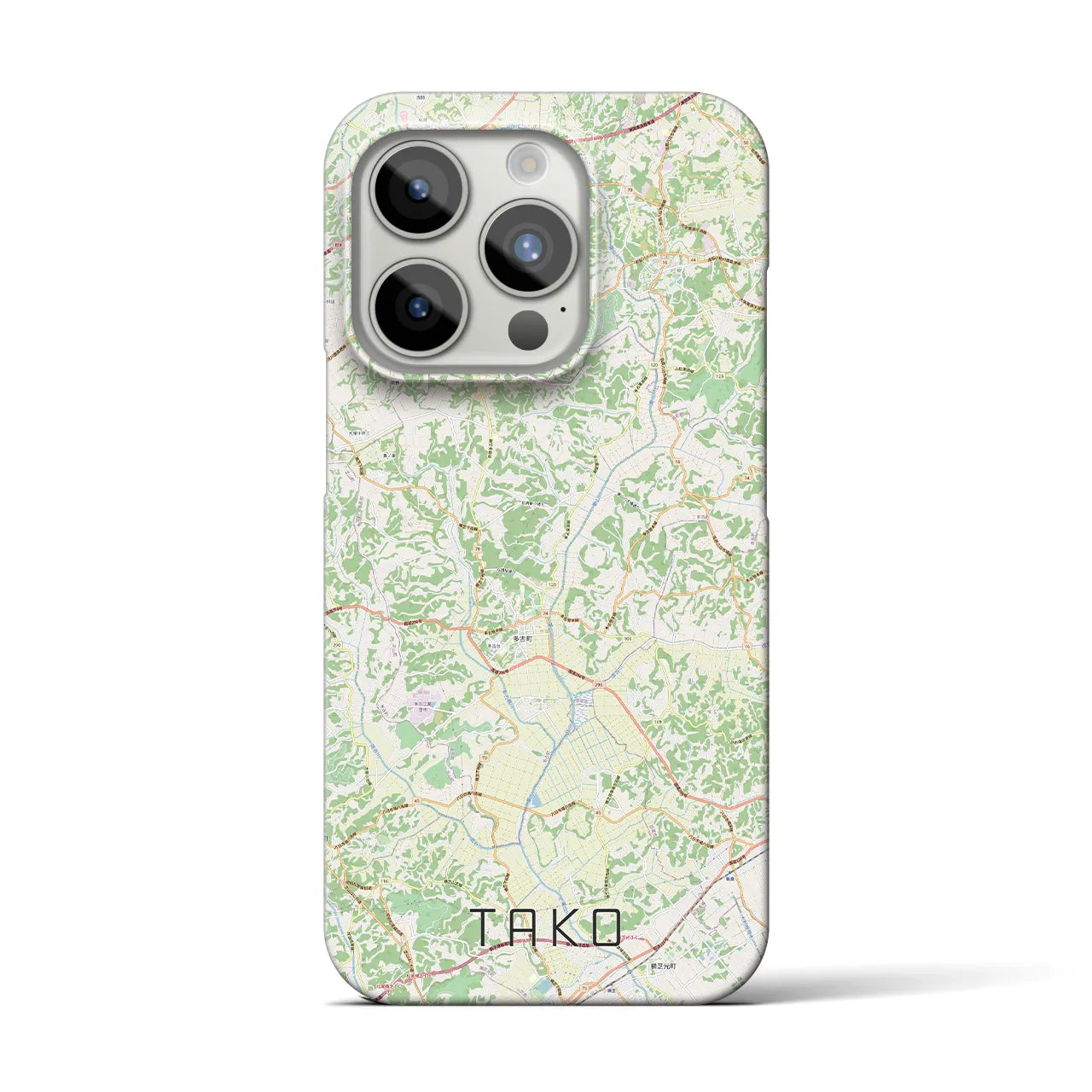 【多古】地図柄iPhoneケース（バックカバータイプ・ナチュラル）iPhone 15 Pro 用