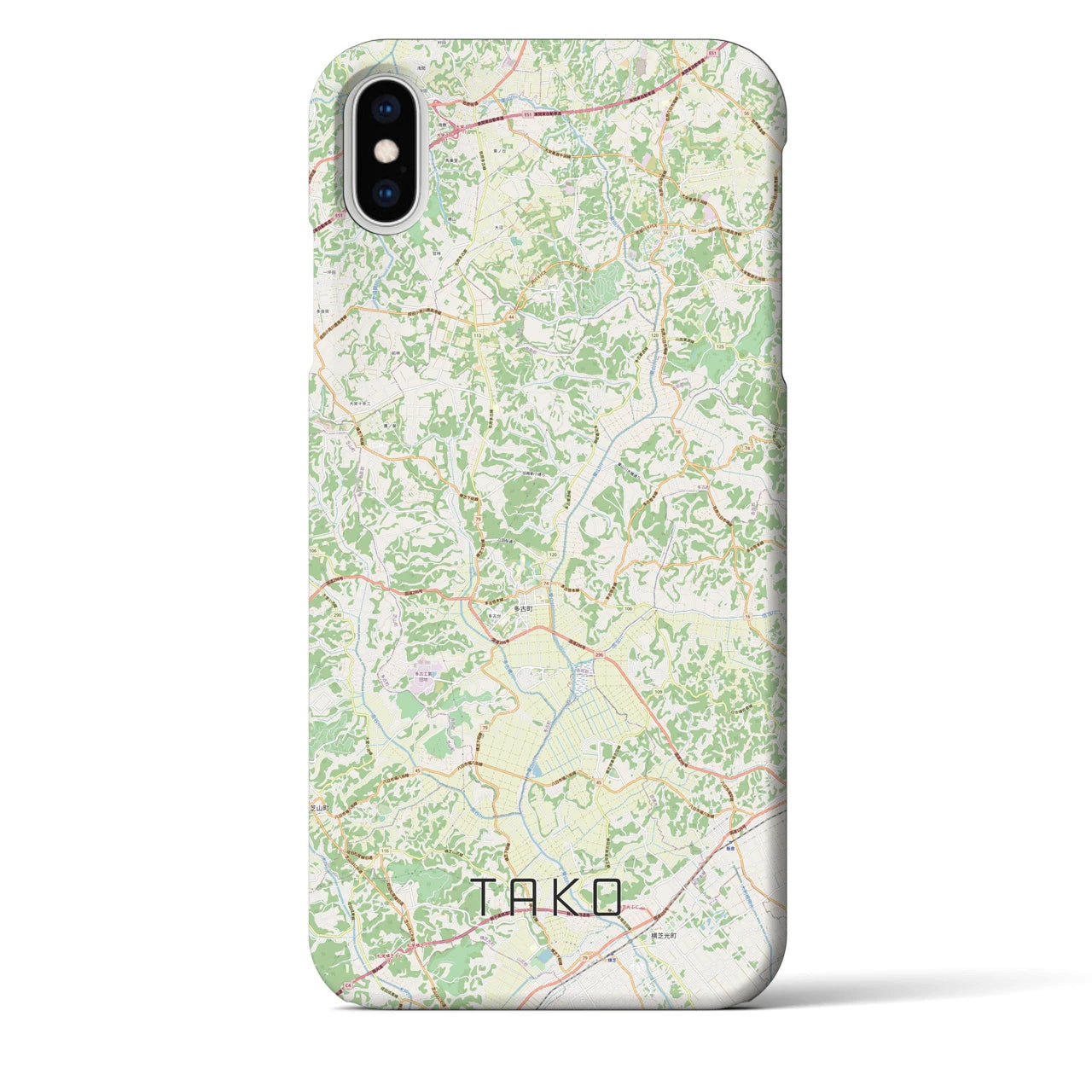 【多古】地図柄iPhoneケース（バックカバータイプ・ナチュラル）iPhone XS Max 用
