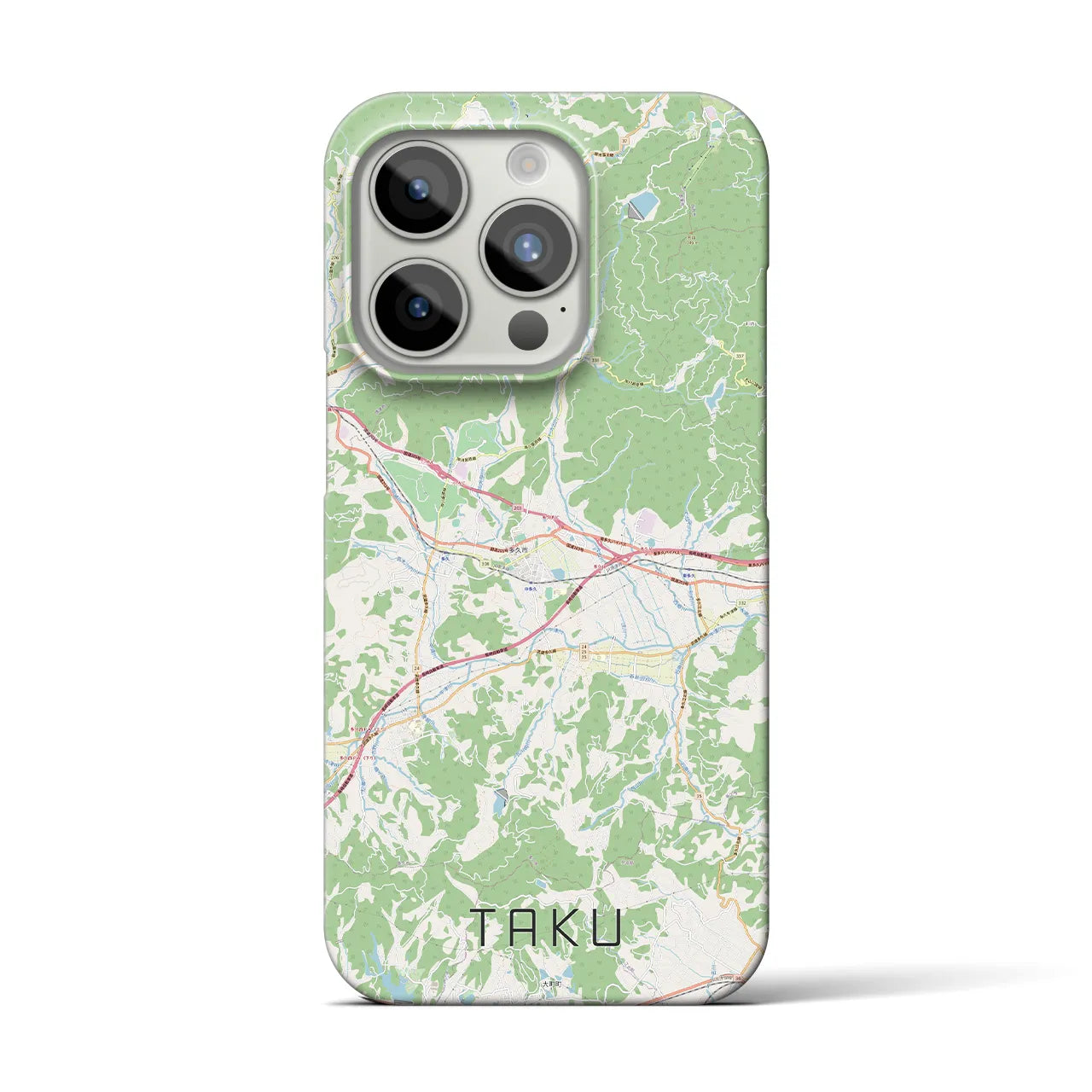 【多久】地図柄iPhoneケース（バックカバータイプ・ナチュラル）iPhone 15 Pro 用