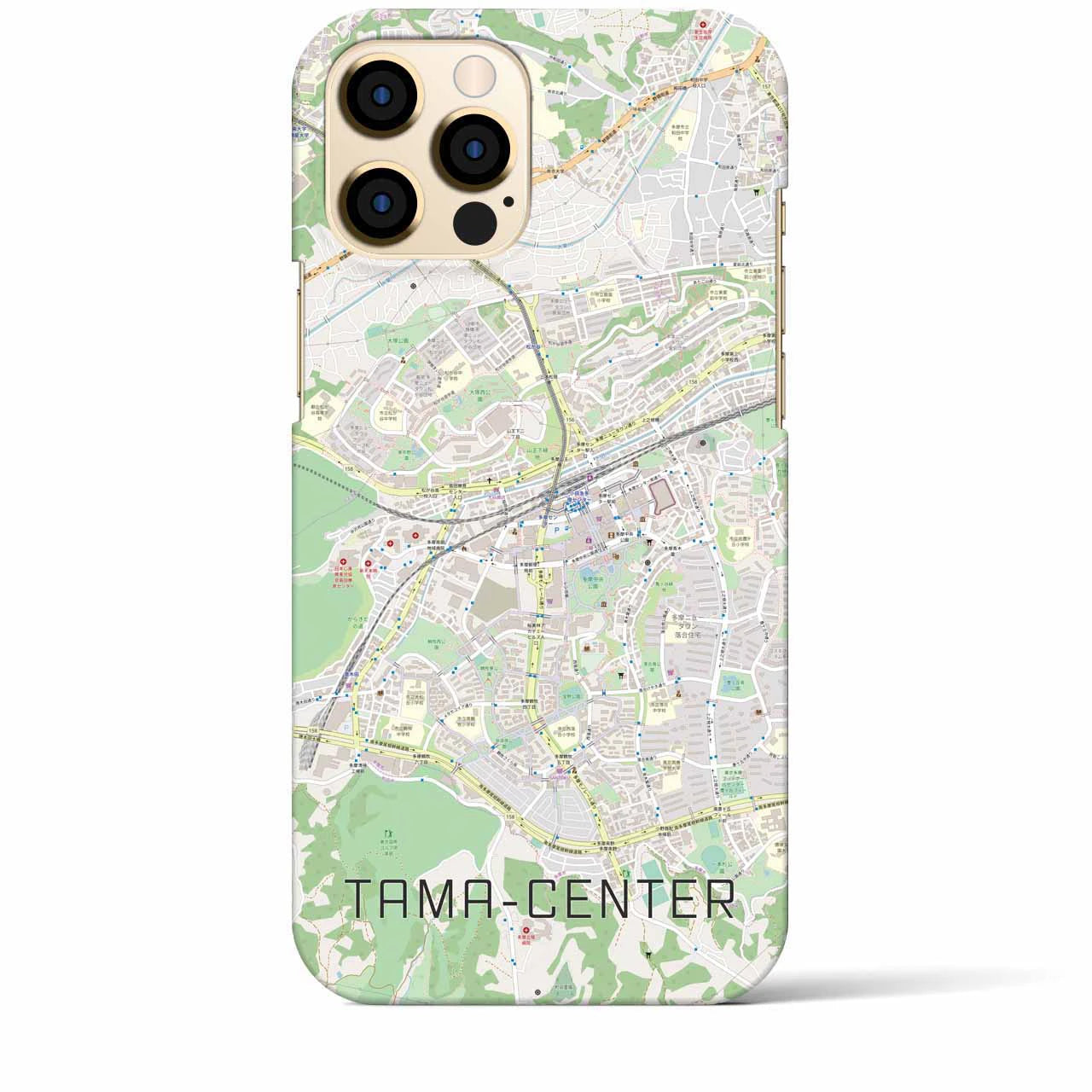 【多摩センター】地図柄iPhoneケース（バックカバータイプ・ナチュラル）iPhone 12 Pro Max 用
