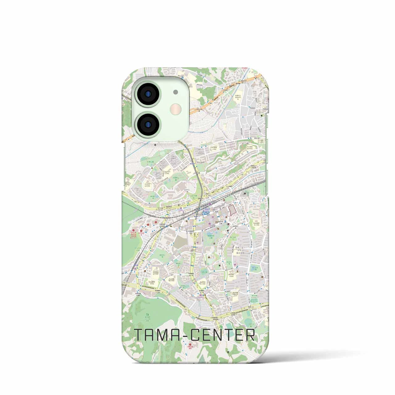 【多摩センター】地図柄iPhoneケース（バックカバータイプ・ナチュラル）iPhone 12 mini 用