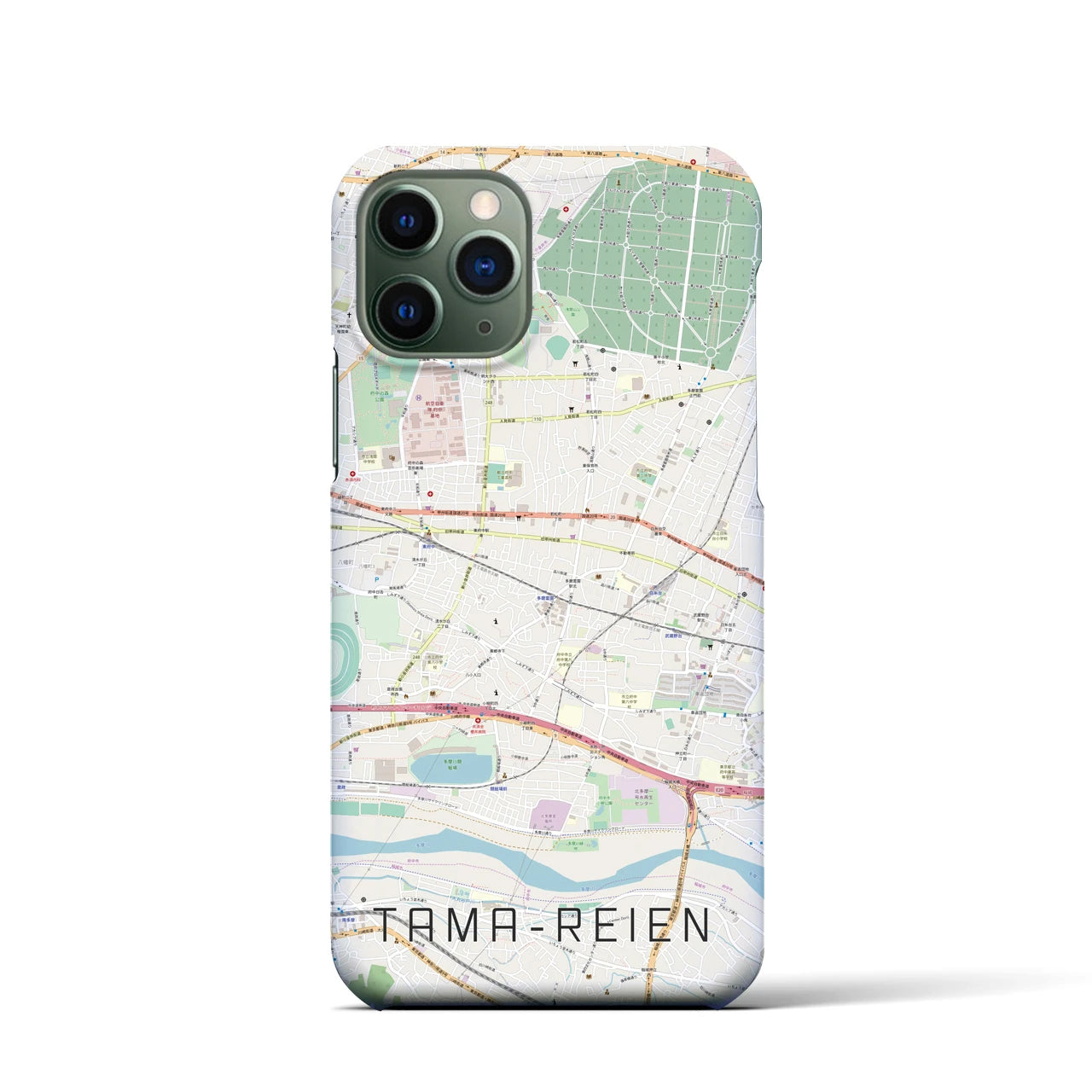 【多磨霊園】地図柄iPhoneケース（バックカバータイプ・ナチュラル）iPhone 11 Pro 用