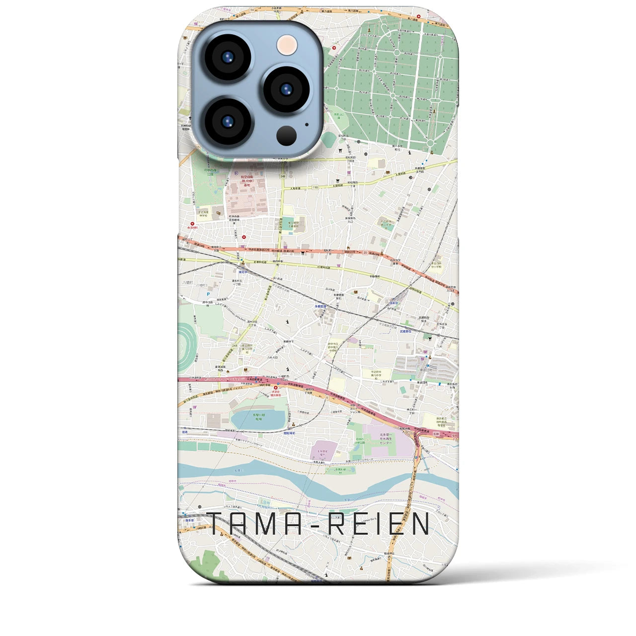【多磨霊園】地図柄iPhoneケース（バックカバータイプ・ナチュラル）iPhone 13 Pro Max 用