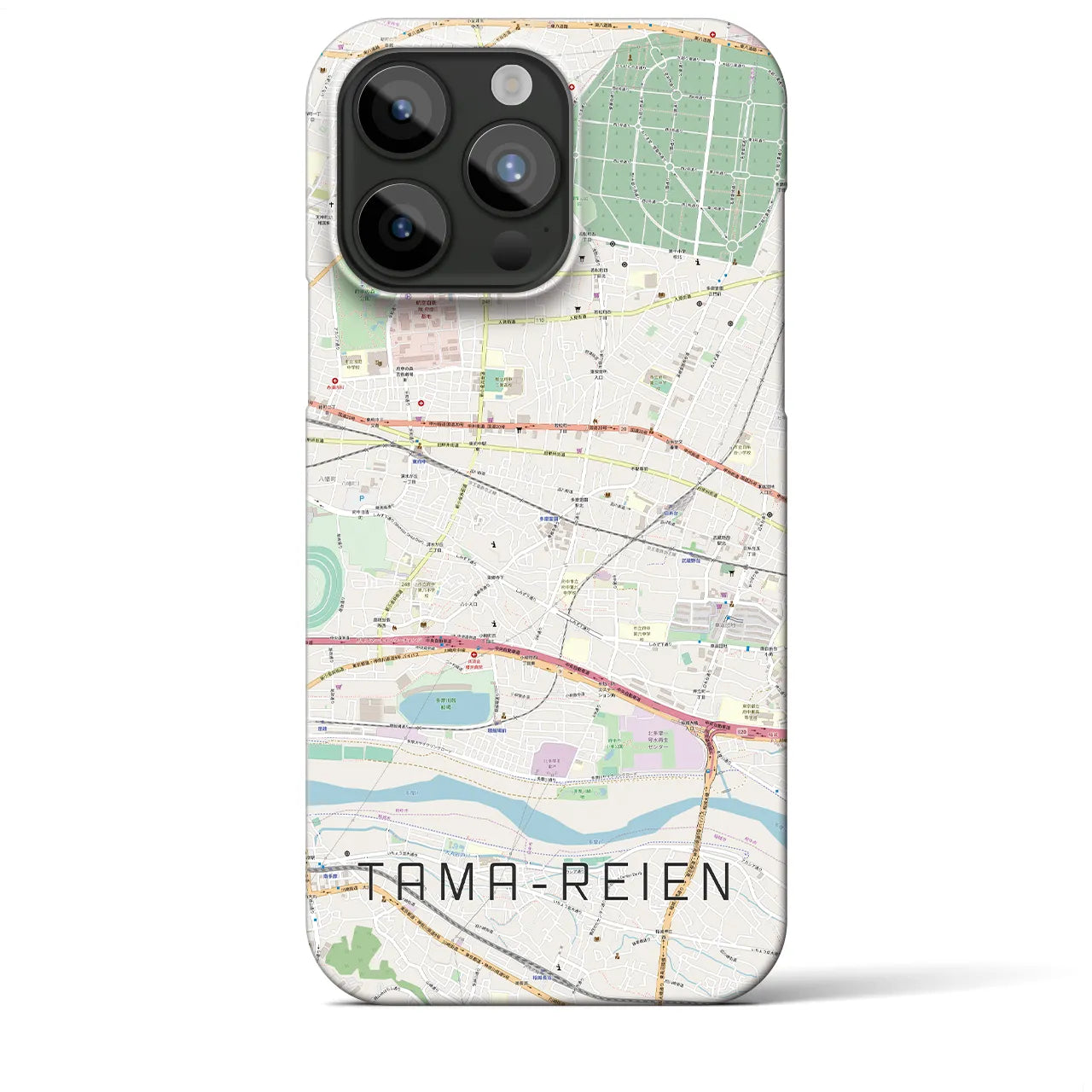 【多磨霊園】地図柄iPhoneケース（バックカバータイプ・ナチュラル）iPhone 15 Pro Max 用
