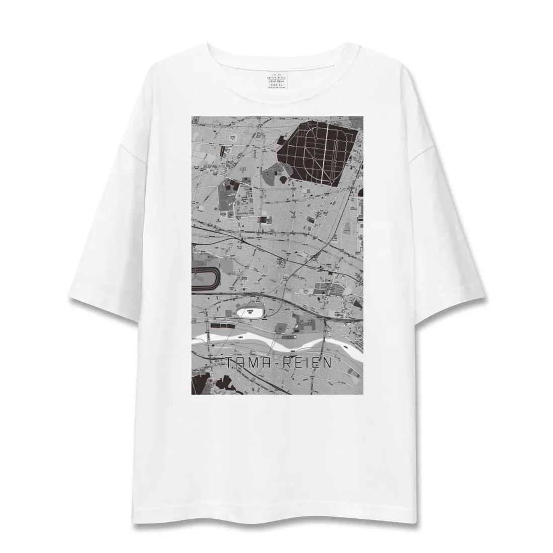 【多磨霊園(東京都)】地図柄ビッグシルエットTシャツ