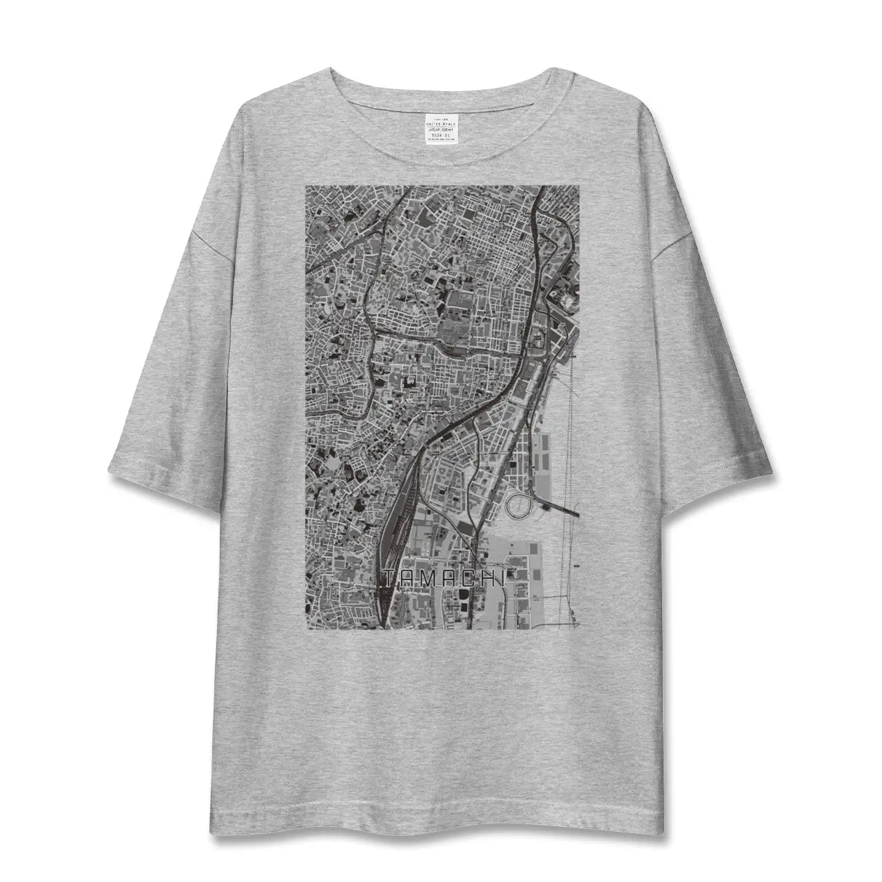 【田町（東京都）】地図柄ビッグシルエットTシャツ