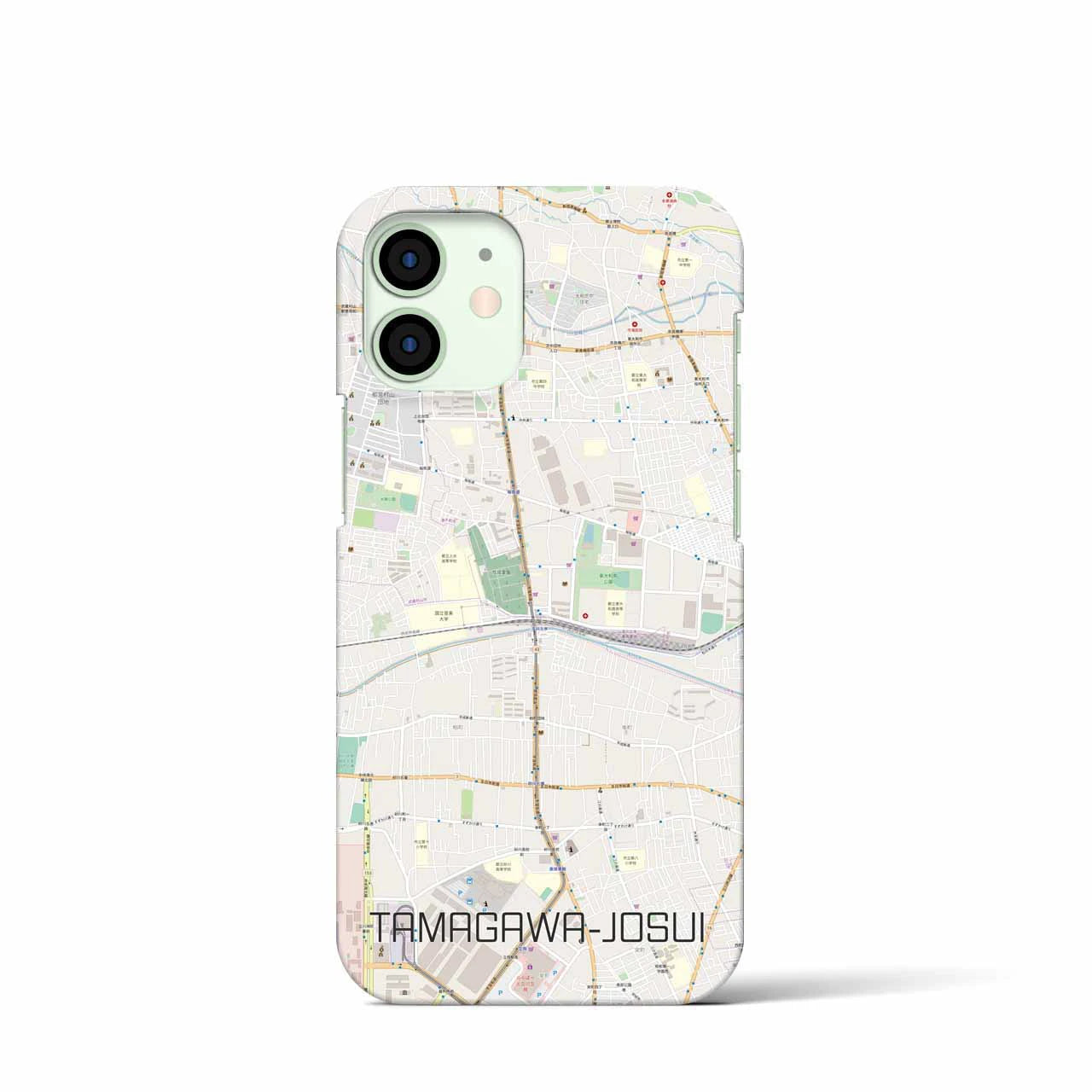 【玉川上水】地図柄iPhoneケース（バックカバータイプ・ナチュラル）iPhone 12 mini 用