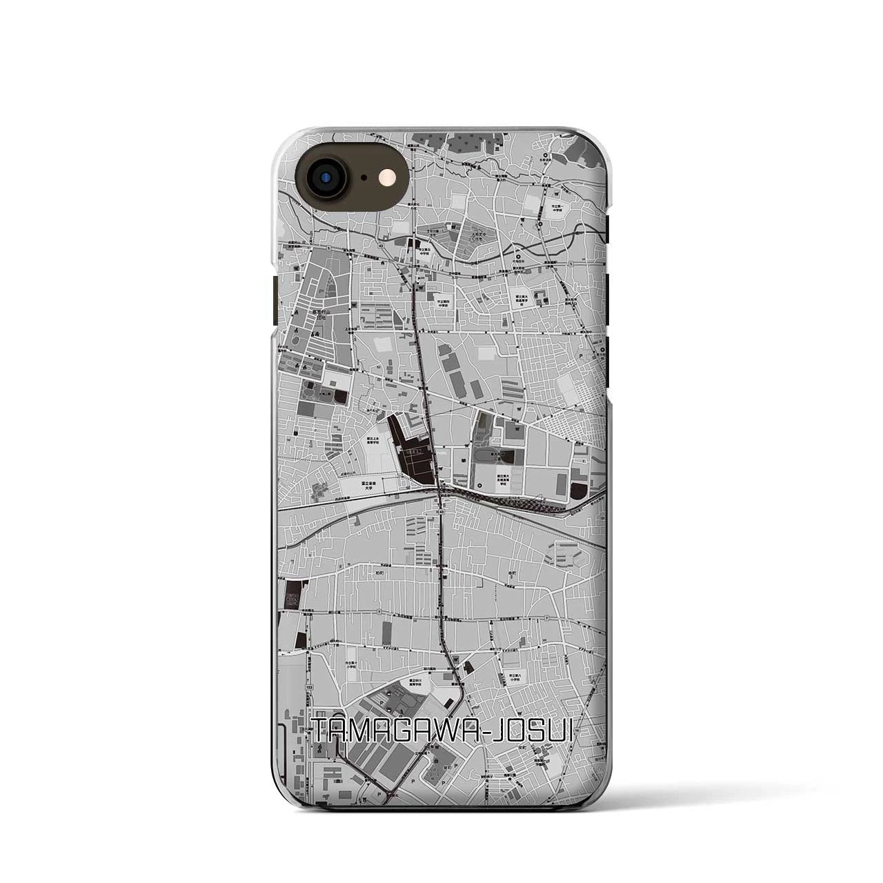 【玉川上水】地図柄iPhoneケース（クリアタイプ・モノトーン）iPhone SE（第3 / 第2世代） / 8 / 7 / 6s / 6 用