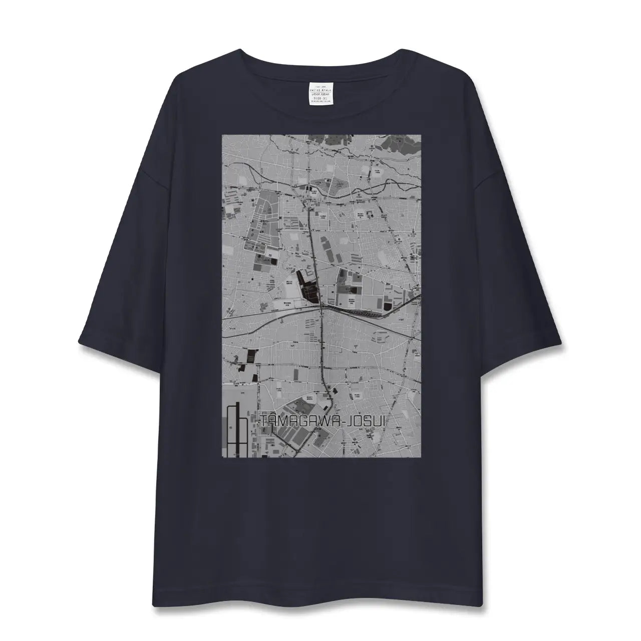 【玉川上水（東京都）】地図柄ビッグシルエットTシャツ