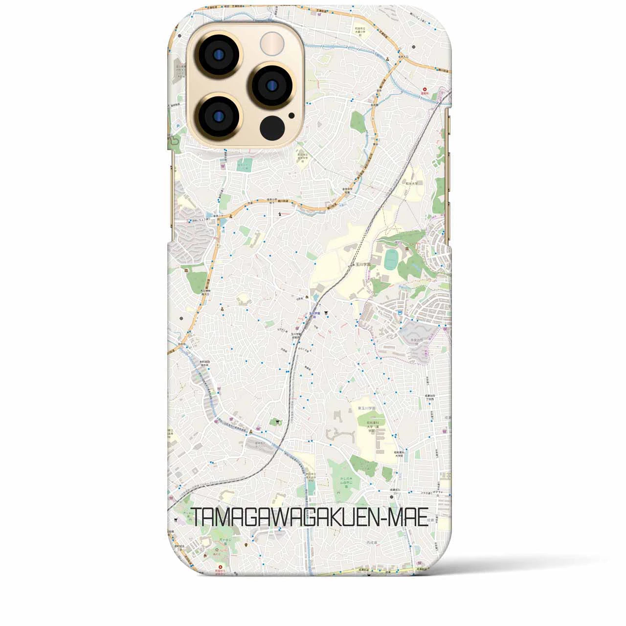 【玉川学園前】地図柄iPhoneケース（バックカバータイプ・ナチュラル）iPhone 12 Pro Max 用