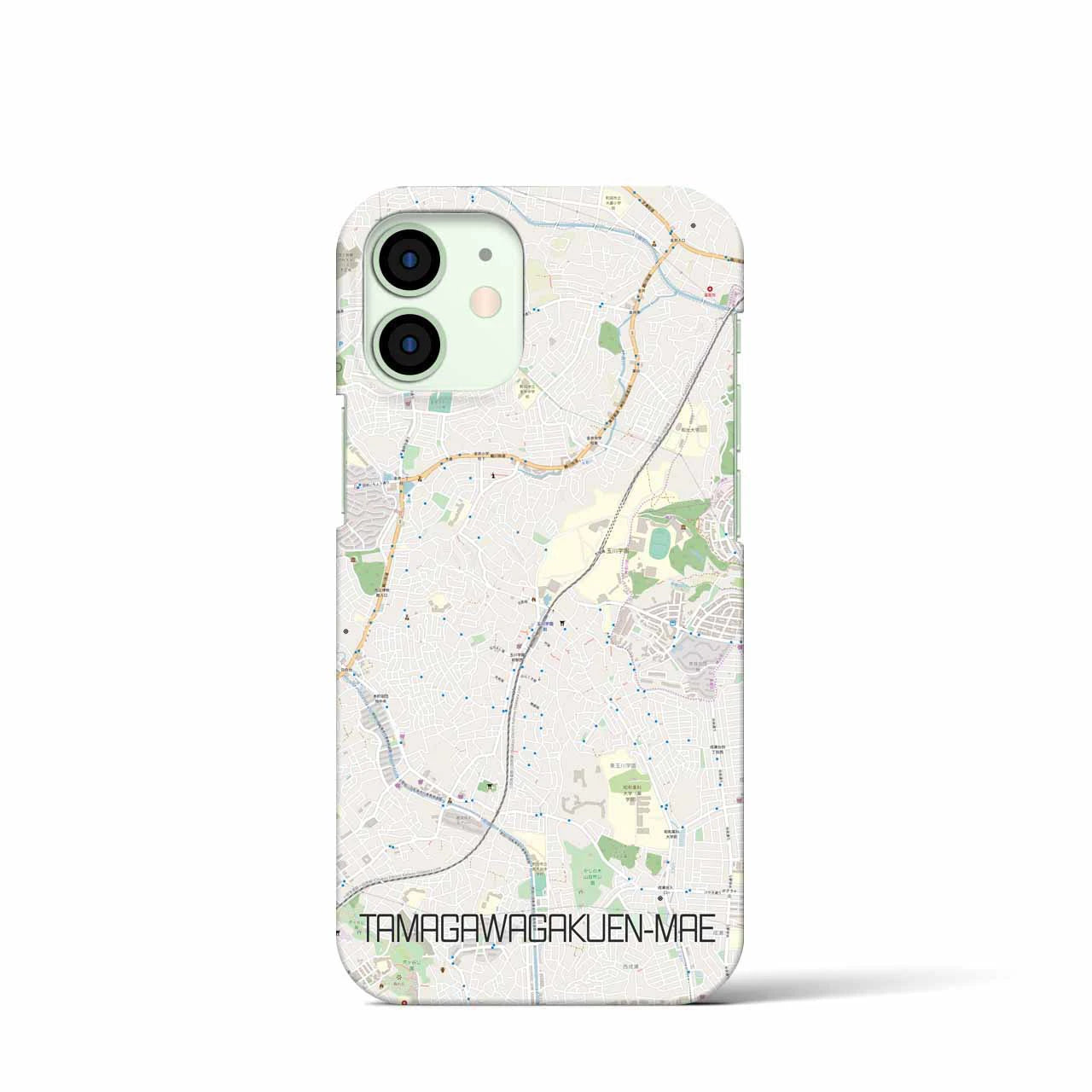 【玉川学園前】地図柄iPhoneケース（バックカバータイプ・ナチュラル）iPhone 12 mini 用