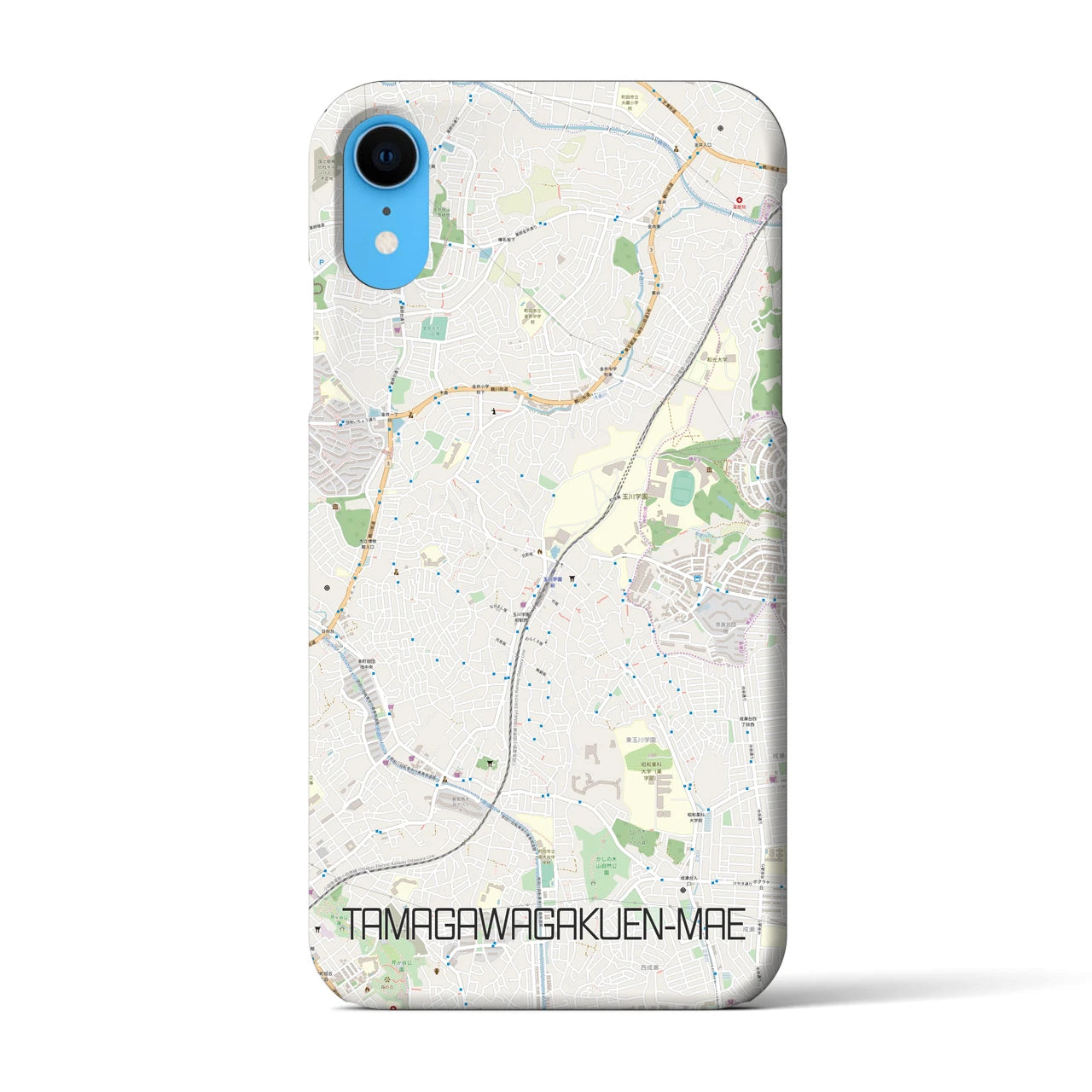 【玉川学園前】地図柄iPhoneケース（バックカバータイプ・ナチュラル）iPhone XR 用
