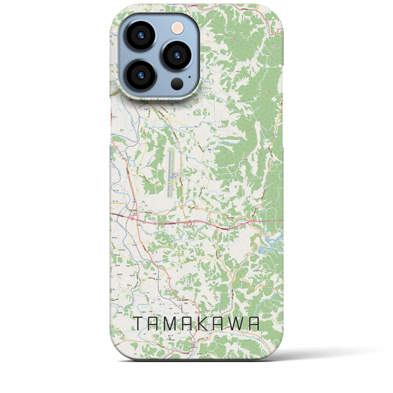 【玉川】地図柄iPhoneケース（バックカバータイプ・ナチュラル）iPhone 13 Pro Max 用