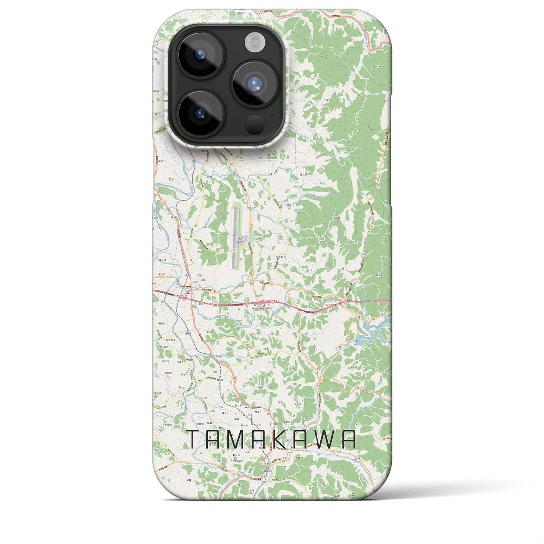 【玉川】地図柄iPhoneケース（バックカバータイプ・ナチュラル）iPhone 15 Pro Max 用