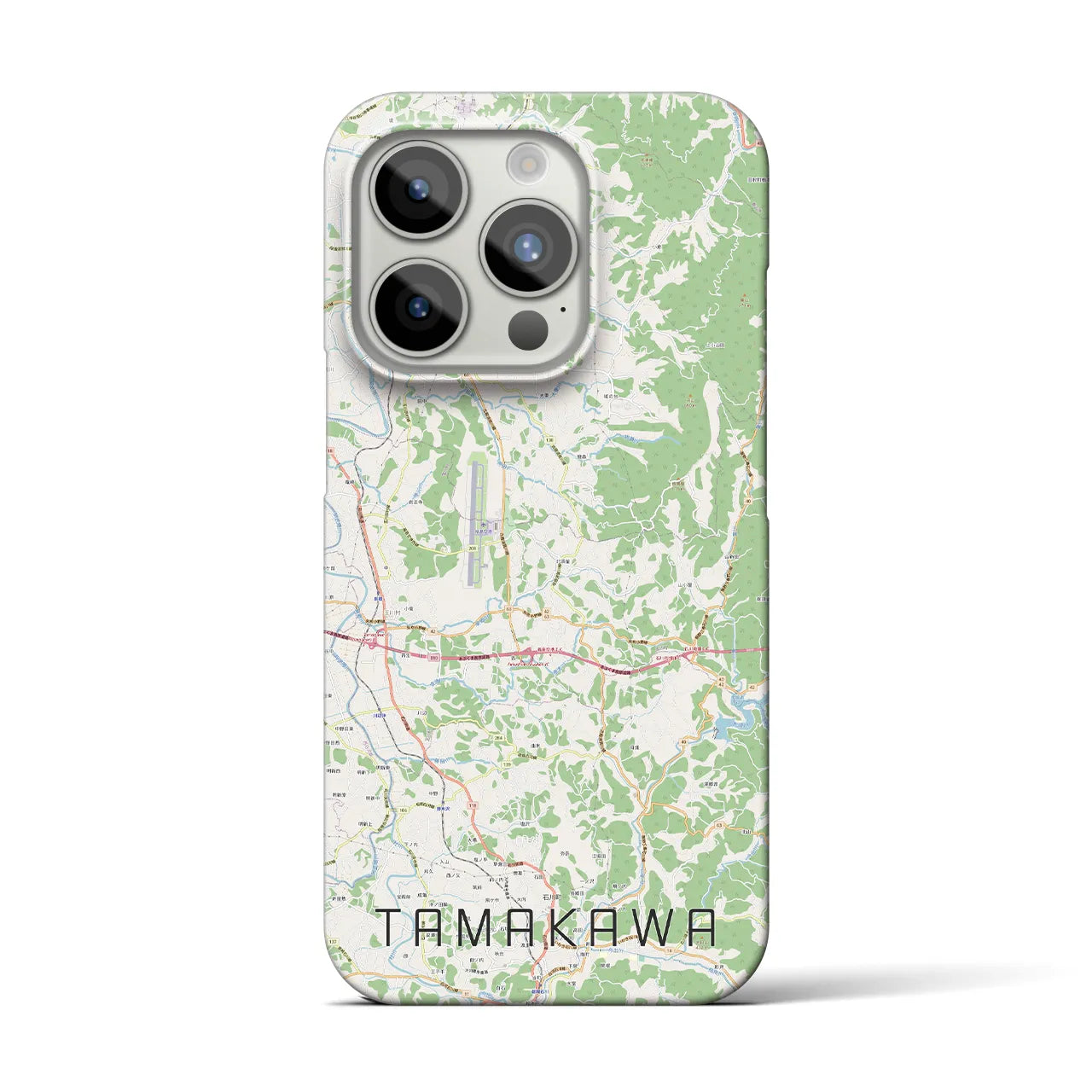 【玉川】地図柄iPhoneケース（バックカバータイプ・ナチュラル）iPhone 15 Pro 用