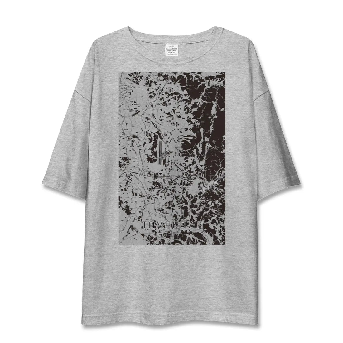 【玉川（福島県）】地図柄ビッグシルエットTシャツ