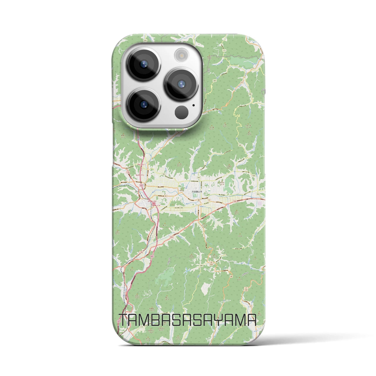 【丹波篠山】地図柄iPhoneケース（バックカバータイプ・ナチュラル）iPhone 14 Pro 用