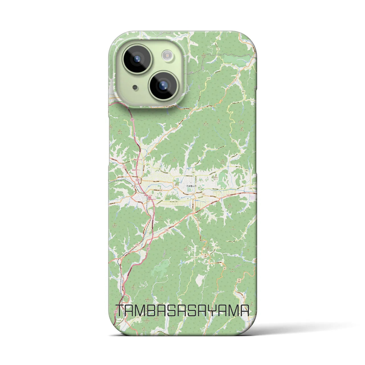 【丹波篠山】地図柄iPhoneケース（バックカバータイプ・ナチュラル）iPhone 15 用