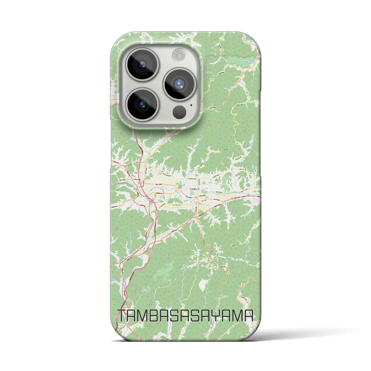 【丹波篠山】地図柄iPhoneケース（バックカバータイプ・ナチュラル）iPhone 15 Pro 用