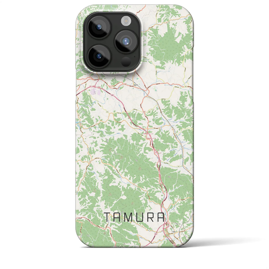 【田村】地図柄iPhoneケース（バックカバータイプ・ナチュラル）iPhone 15 Pro Max 用