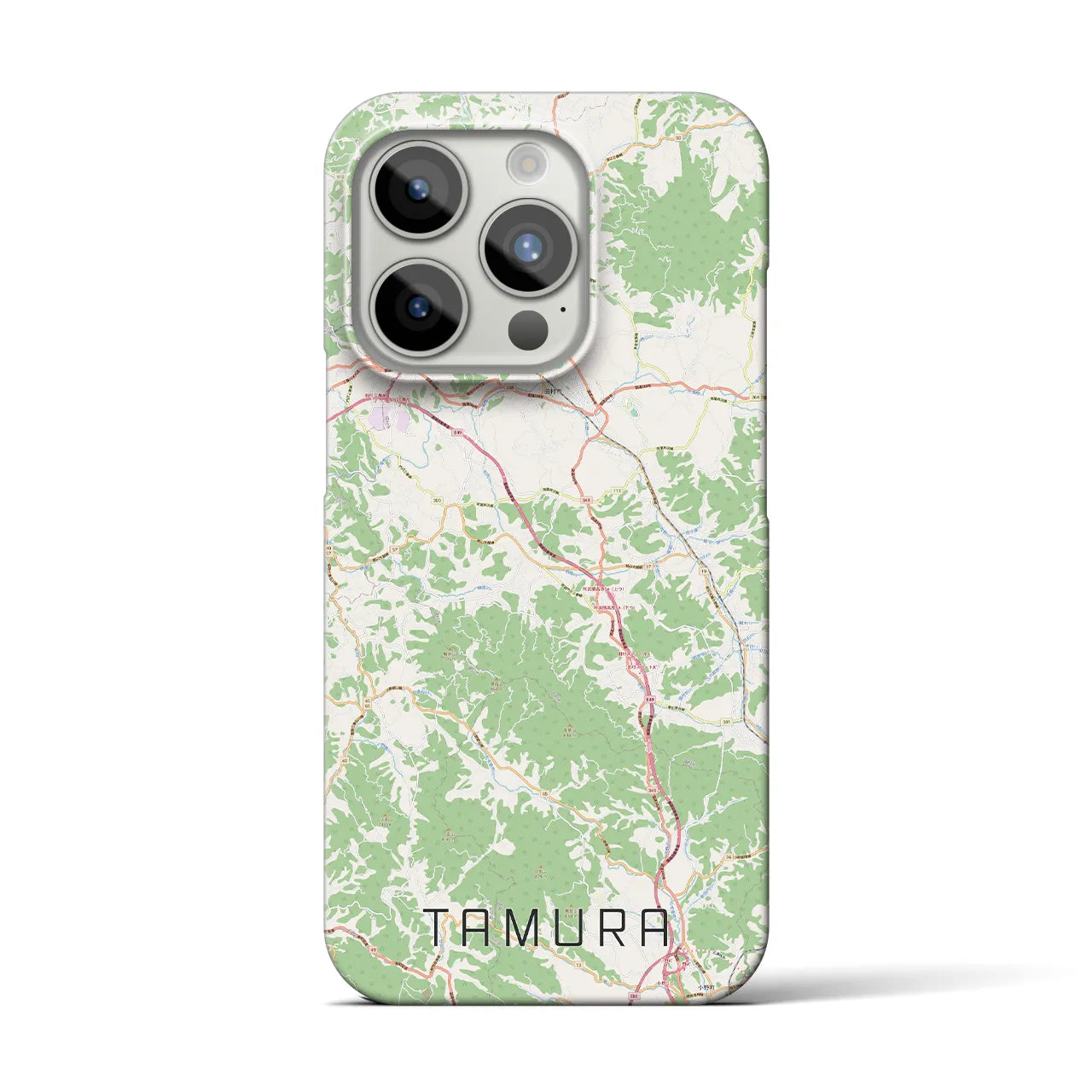 【田村】地図柄iPhoneケース（バックカバータイプ・ナチュラル）iPhone 15 Pro 用