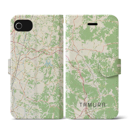 【田村（福島県）】地図柄iPhoneケース（手帳タイプ）ナチュラル・iPhone SE（第3 / 第2世代） / 8 / 7 / 6s / 6 用