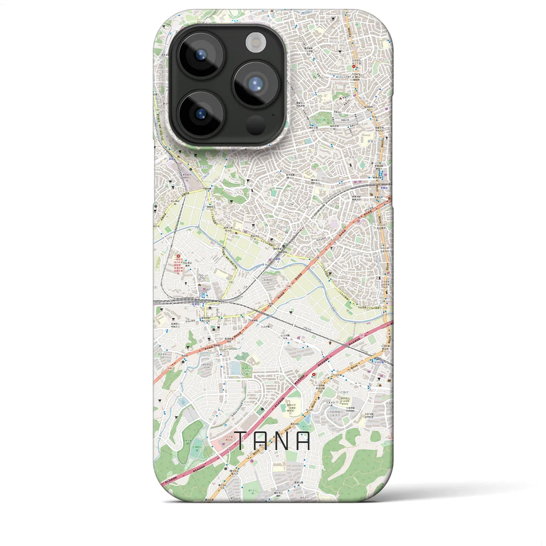 【田奈】地図柄iPhoneケース（バックカバータイプ・ナチュラル）iPhone 15 Pro Max 用