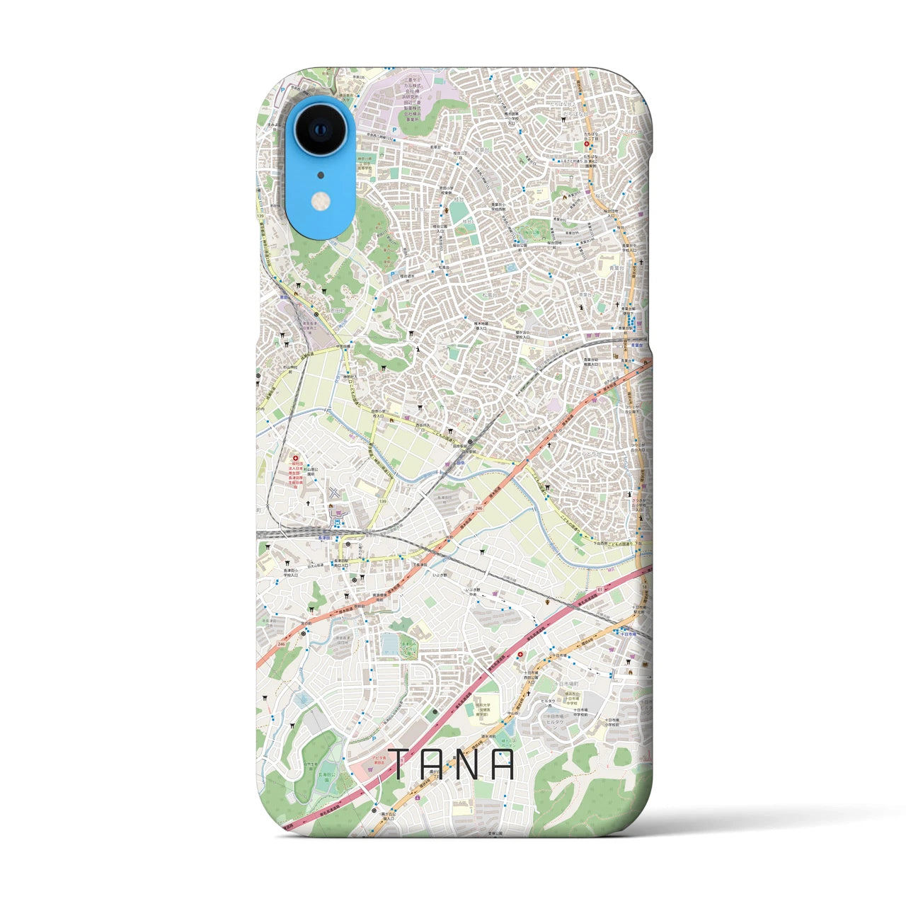 【田奈】地図柄iPhoneケース（バックカバータイプ・ナチュラル）iPhone XR 用
