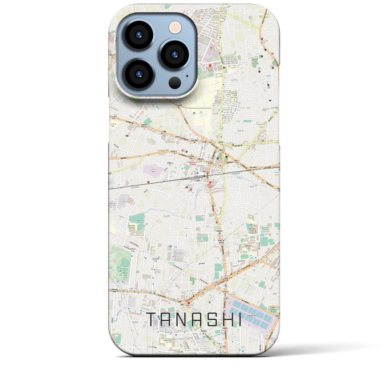 【田無】地図柄iPhoneケース（バックカバータイプ・ナチュラル）iPhone 13 Pro Max 用