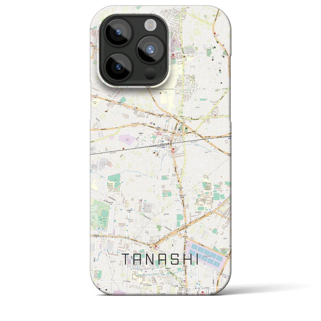 【田無】地図柄iPhoneケース（バックカバータイプ・ナチュラル）iPhone 15 Pro Max 用