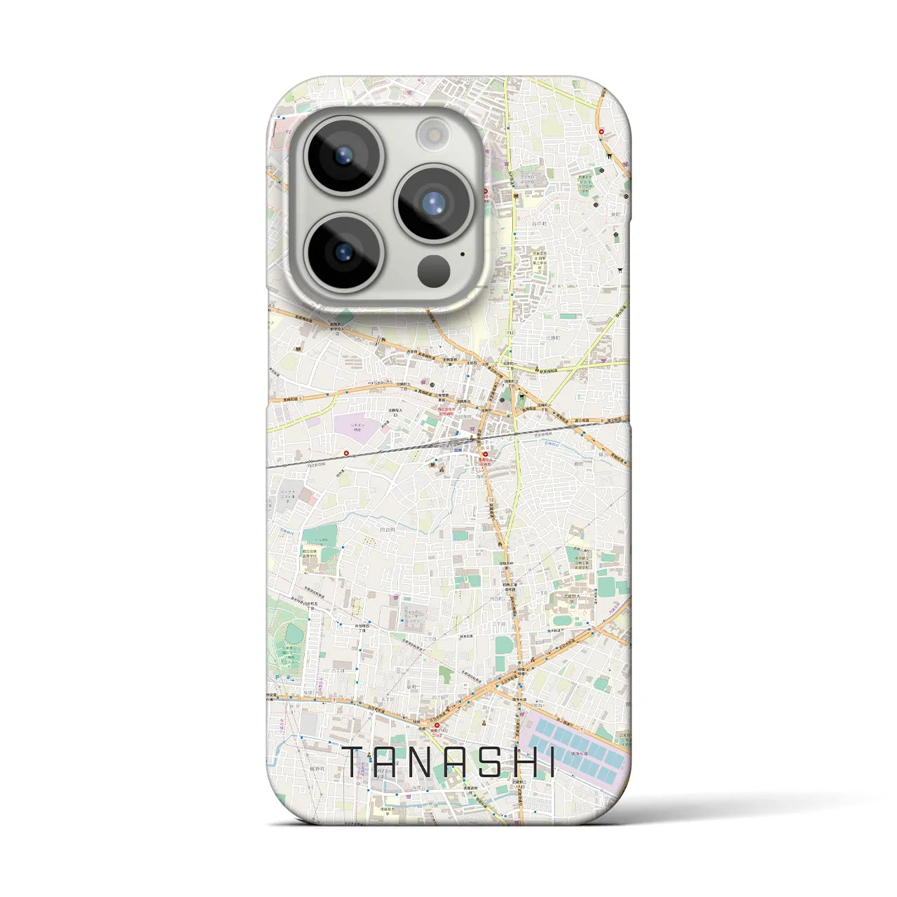 【田無】地図柄iPhoneケース（バックカバータイプ・ナチュラル）iPhone 15 Pro 用