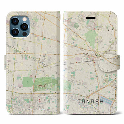 【田無（東京都）】地図柄iPhoneケース（手帳タイプ）ナチュラル・iPhone 12 / 12 Pro 用