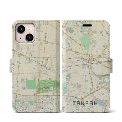 【田無（東京都）】地図柄iPhoneケース（手帳タイプ）ナチュラル・iPhone 13 mini 用