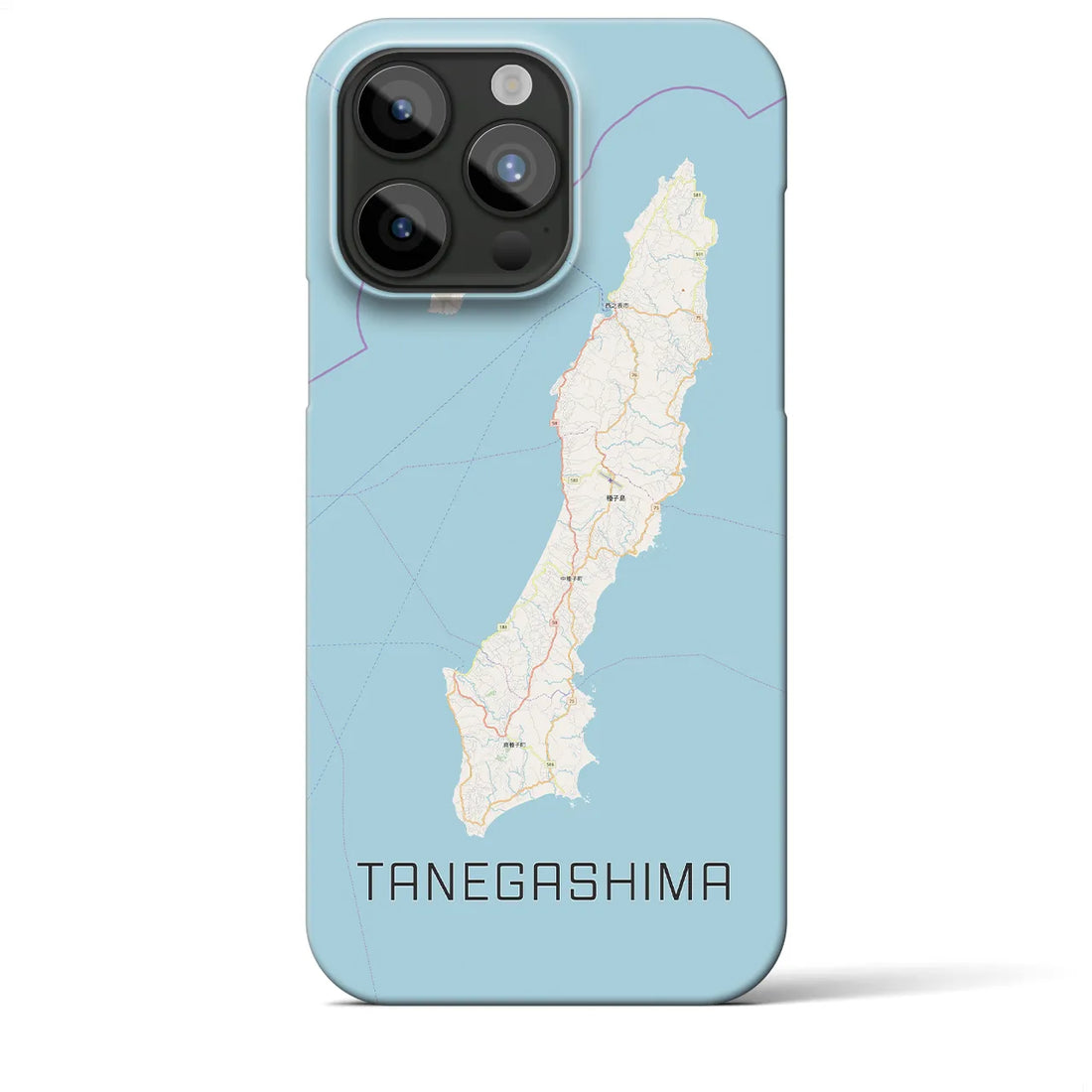 【種子島】地図柄iPhoneケース（バックカバータイプ・ナチュラル）iPhone 15 Pro Max 用