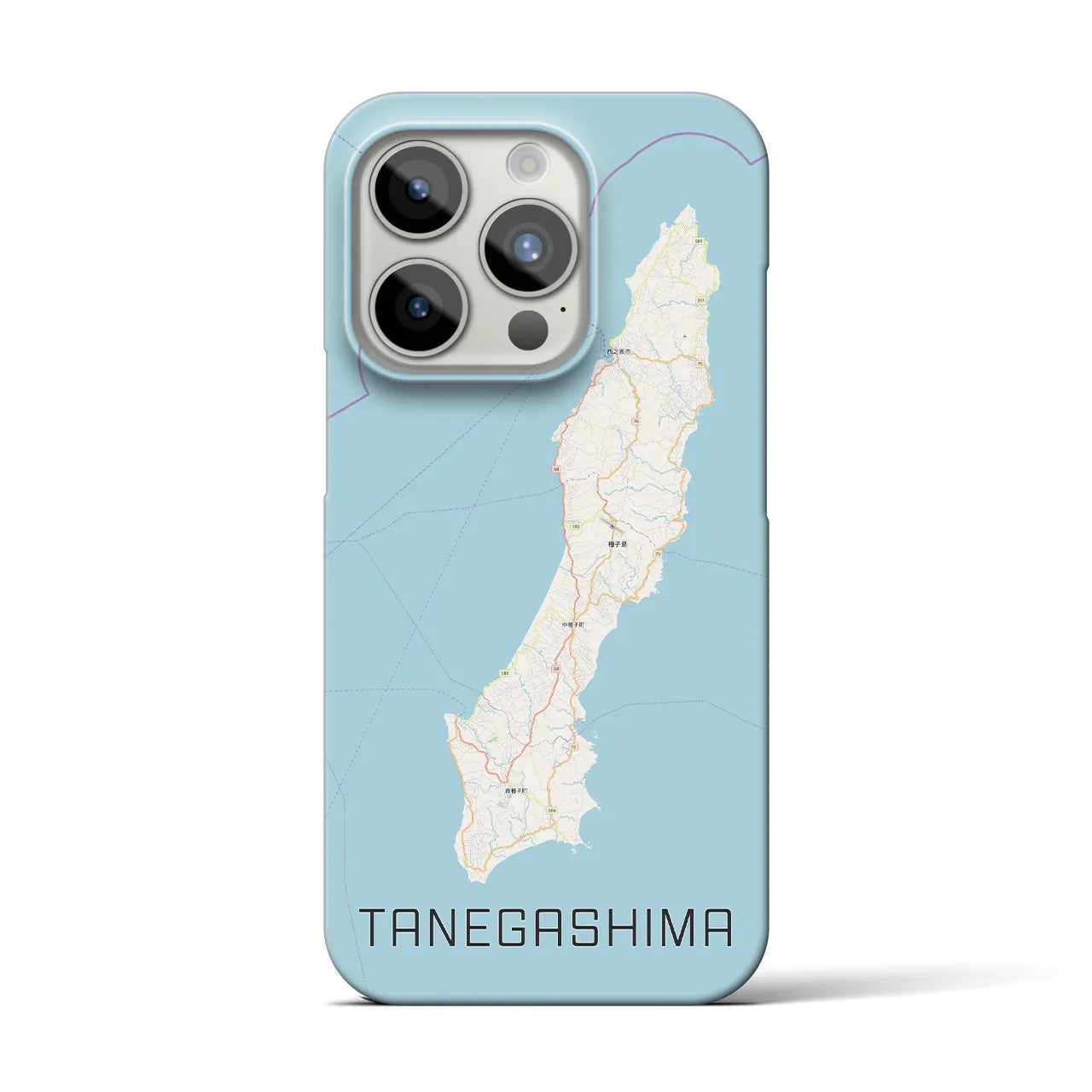 【種子島】地図柄iPhoneケース（バックカバータイプ・ナチュラル）iPhone 15 Pro 用