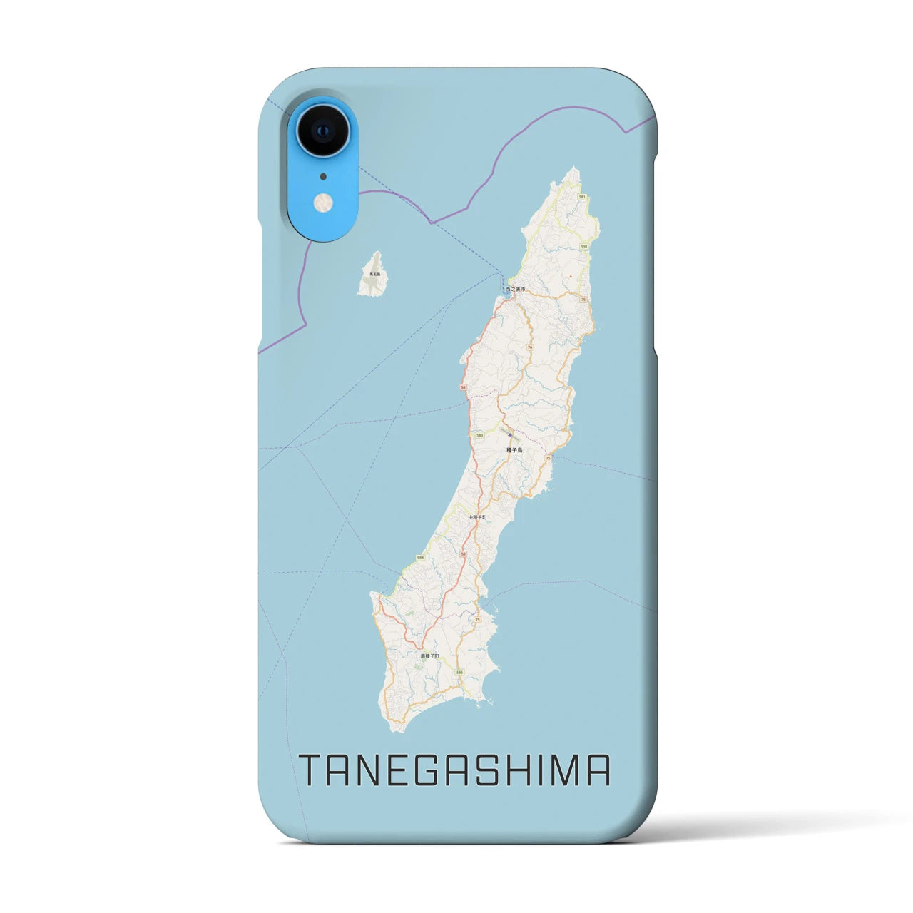 【種子島】地図柄iPhoneケース（バックカバータイプ・ナチュラル）iPhone XR 用