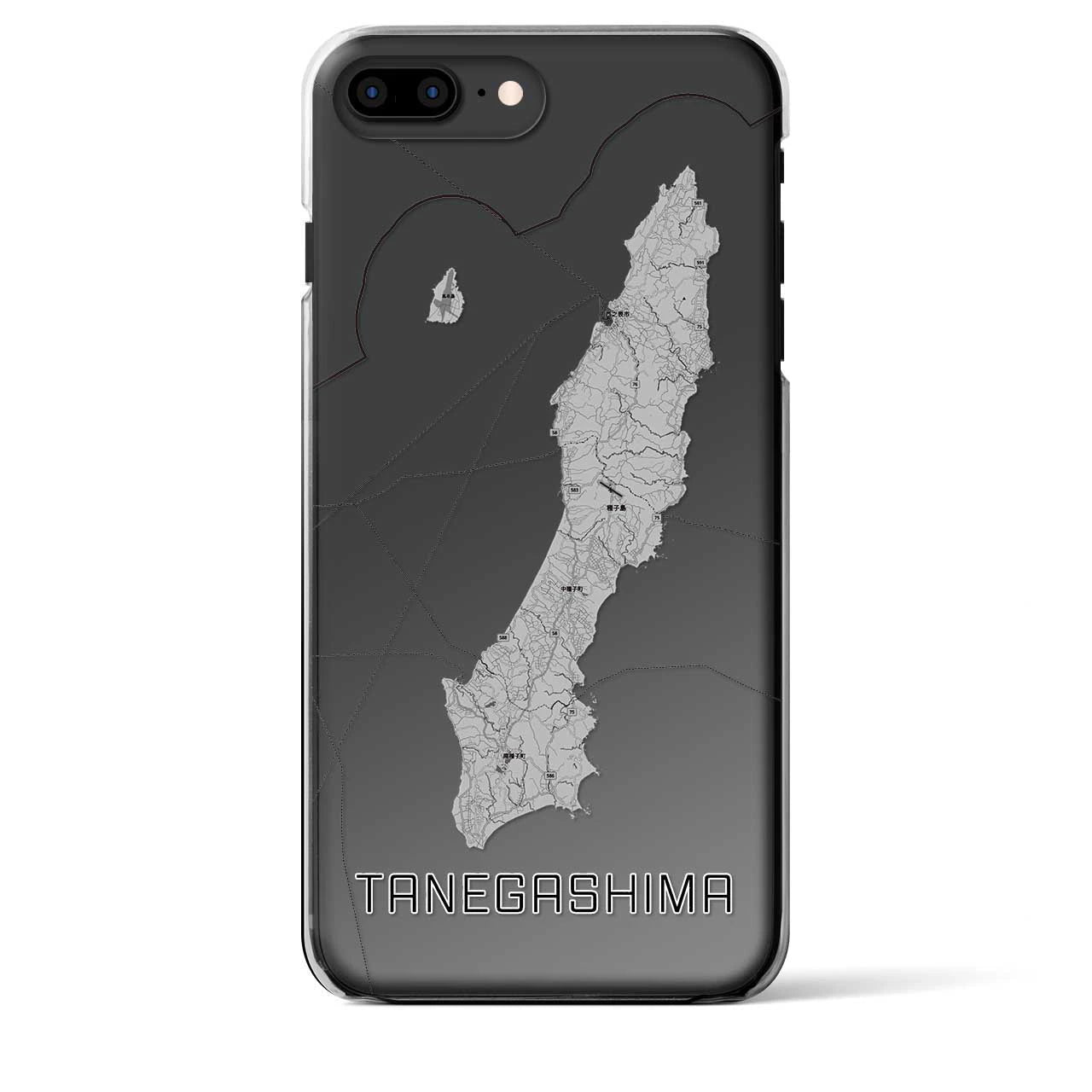【種子島】地図柄iPhoneケース（クリアタイプ・モノトーン）iPhone 8Plus /7Plus / 6sPlus / 6Plus 用