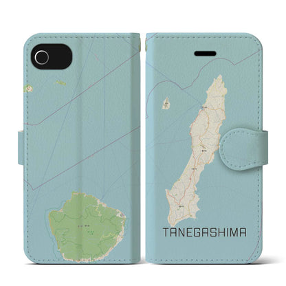 【種子島（鹿児島県）】地図柄iPhoneケース（手帳タイプ）ナチュラル・iPhone SE（第3 / 第2世代） / 8 / 7 / 6s / 6 用
