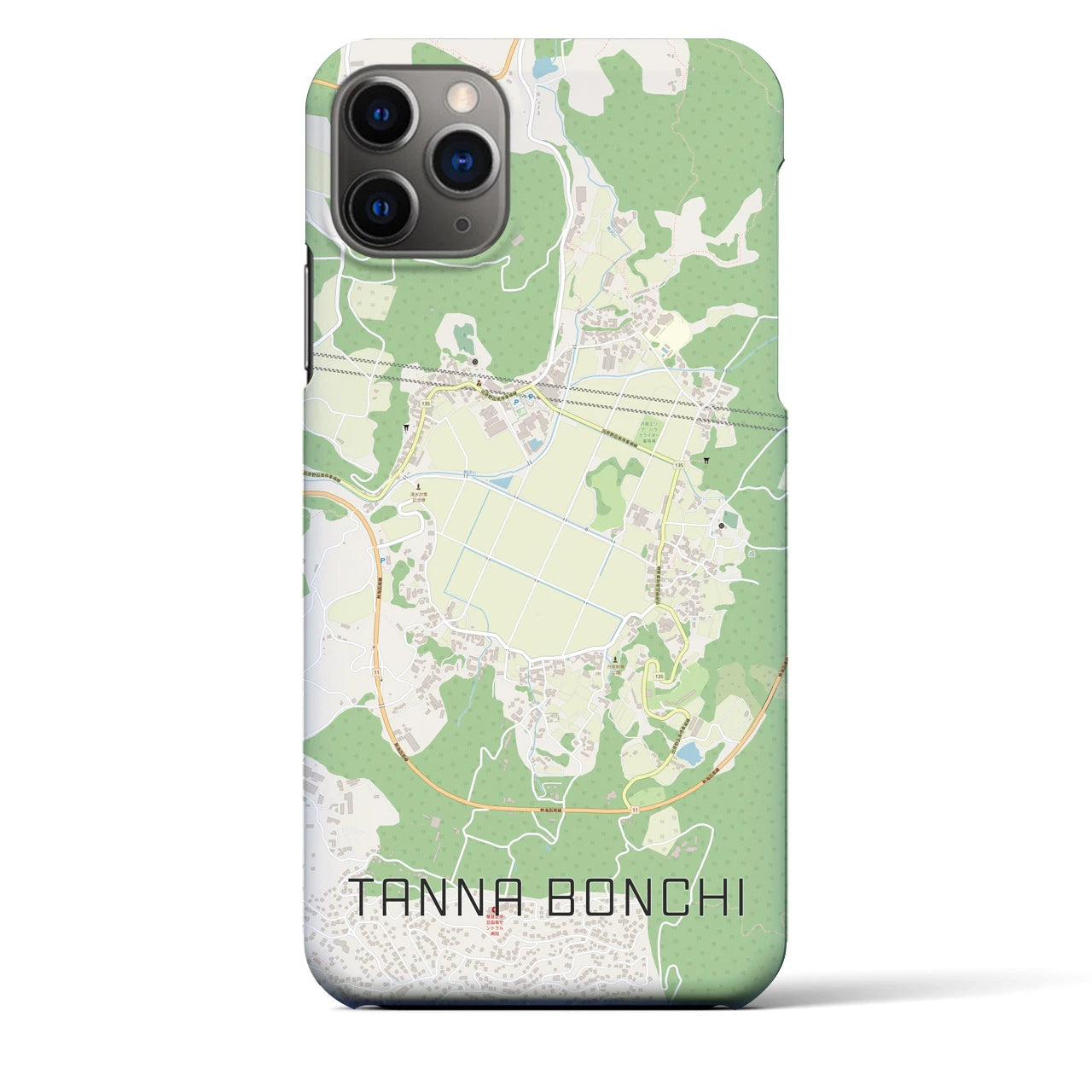 【丹那盆地】地図柄iPhoneケース（バックカバータイプ・ナチュラル）iPhone 11 Pro Max 用