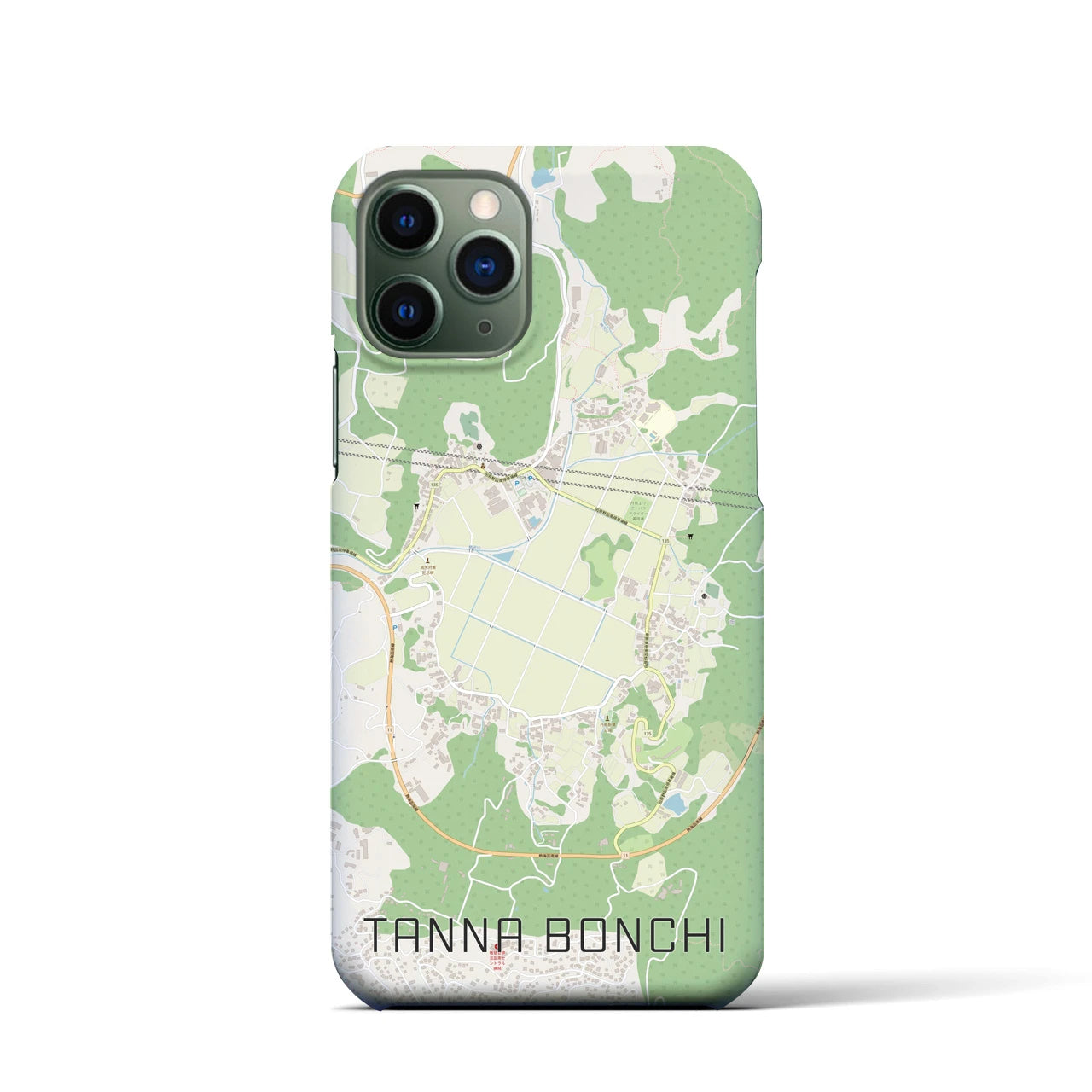 【丹那盆地】地図柄iPhoneケース（バックカバータイプ・ナチュラル）iPhone 11 Pro 用