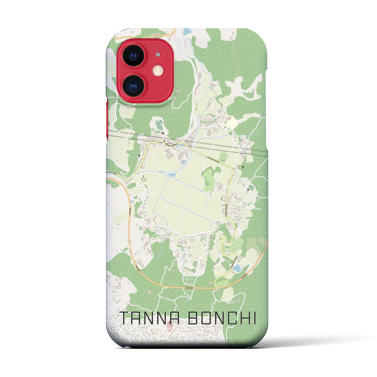 【丹那盆地】地図柄iPhoneケース（バックカバータイプ・ナチュラル）iPhone 11 用