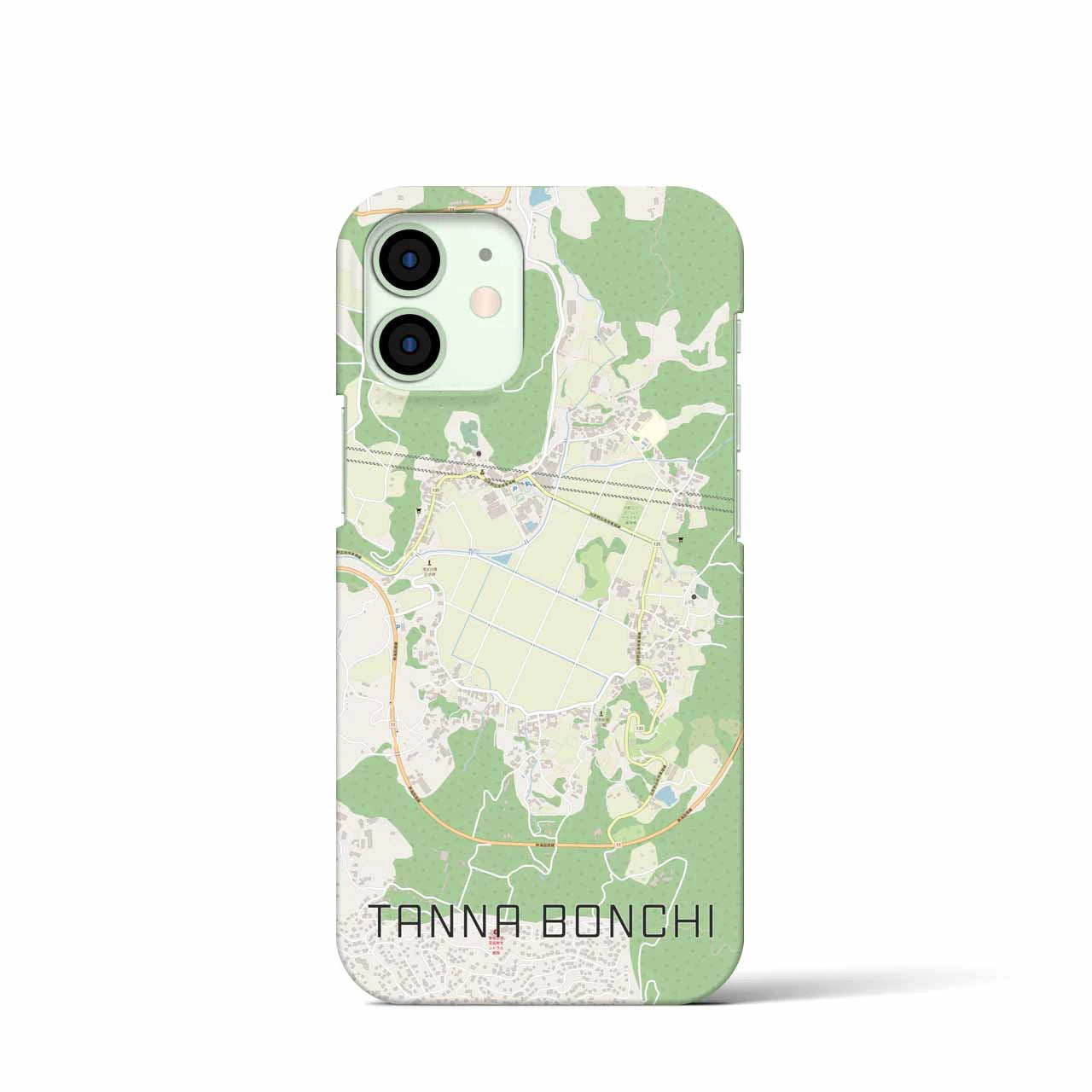 【丹那盆地】地図柄iPhoneケース（バックカバータイプ・ナチュラル）iPhone 12 mini 用