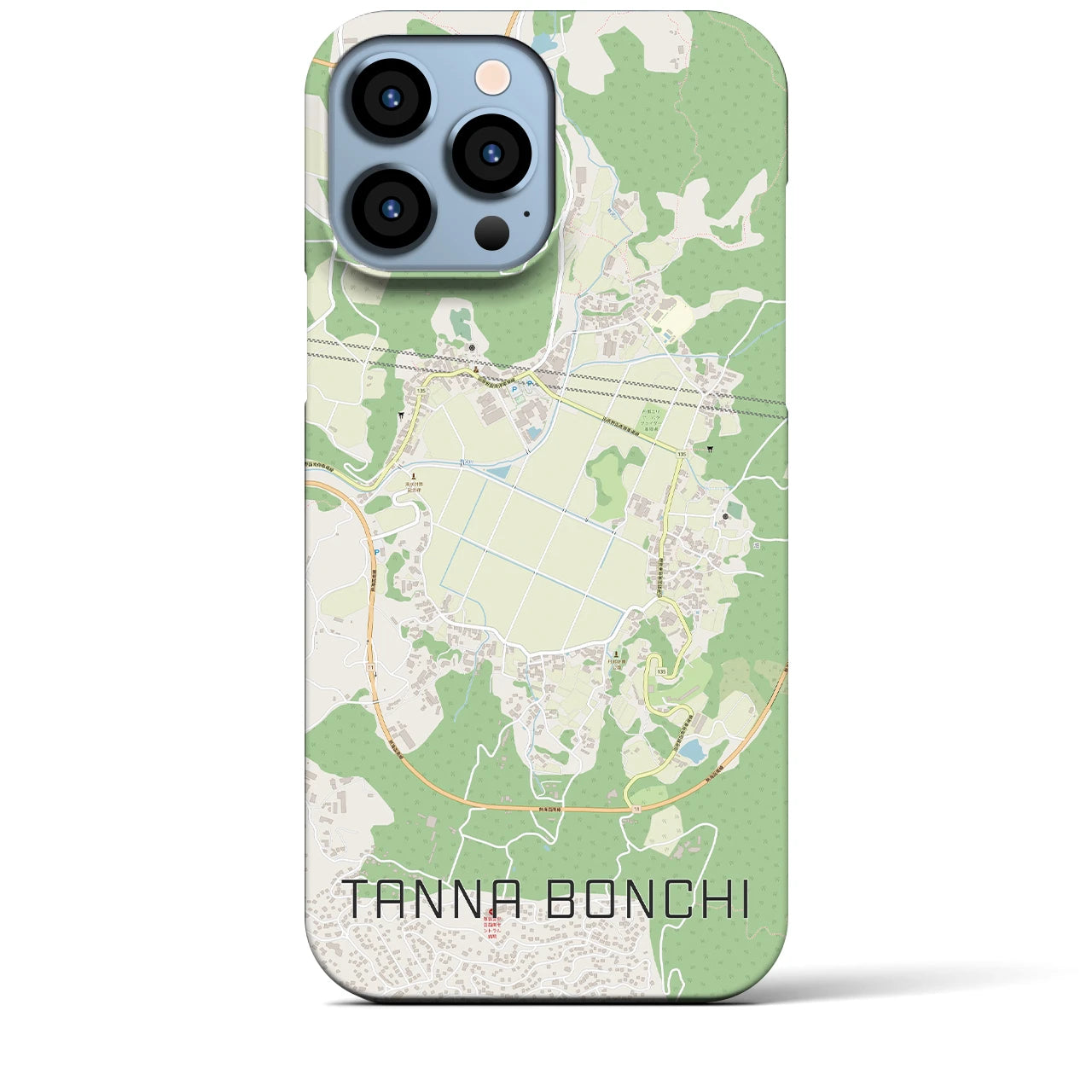 【丹那盆地】地図柄iPhoneケース（バックカバータイプ・ナチュラル）iPhone 13 Pro Max 用