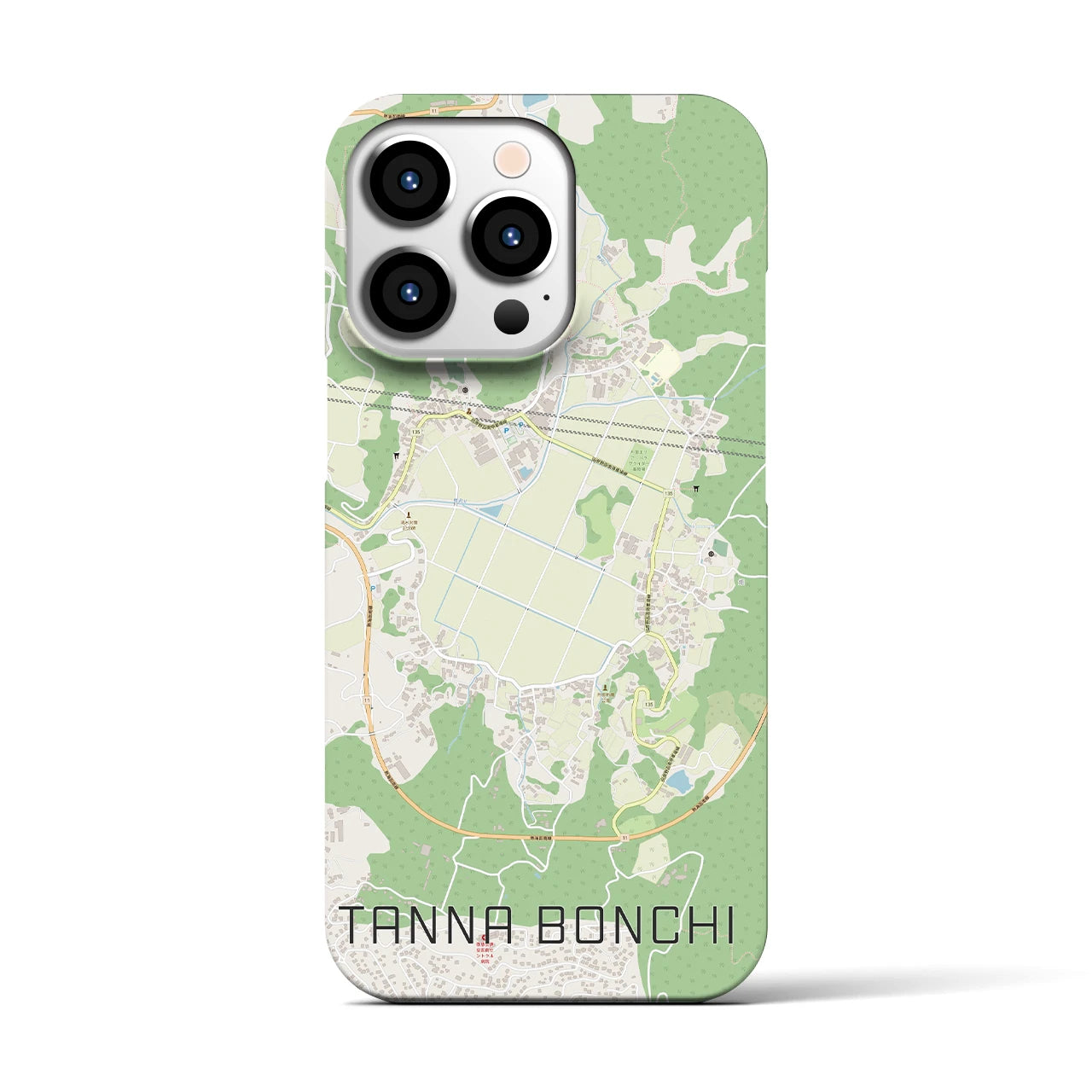 【丹那盆地】地図柄iPhoneケース（バックカバータイプ・ナチュラル）iPhone 13 Pro 用