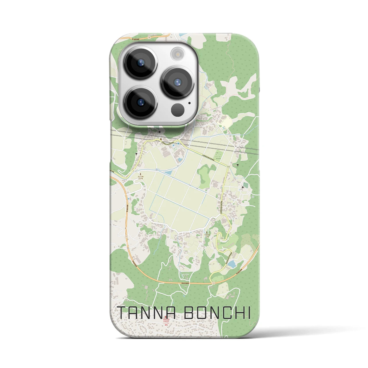 【丹那盆地】地図柄iPhoneケース（バックカバータイプ・ナチュラル）iPhone 14 Pro 用