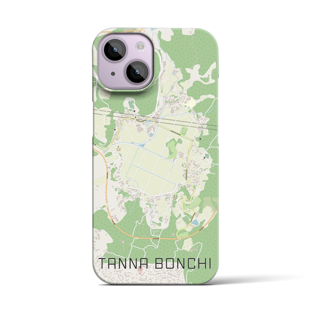 【丹那盆地】地図柄iPhoneケース（バックカバータイプ・ナチュラル）iPhone 14 用