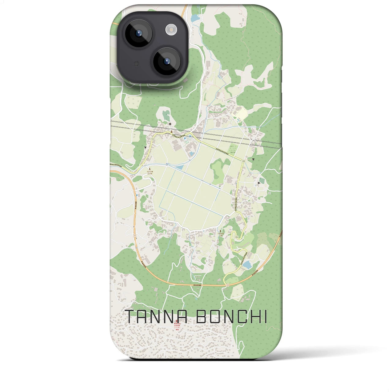 【丹那盆地】地図柄iPhoneケース（バックカバータイプ・ナチュラル）iPhone 14 Plus 用