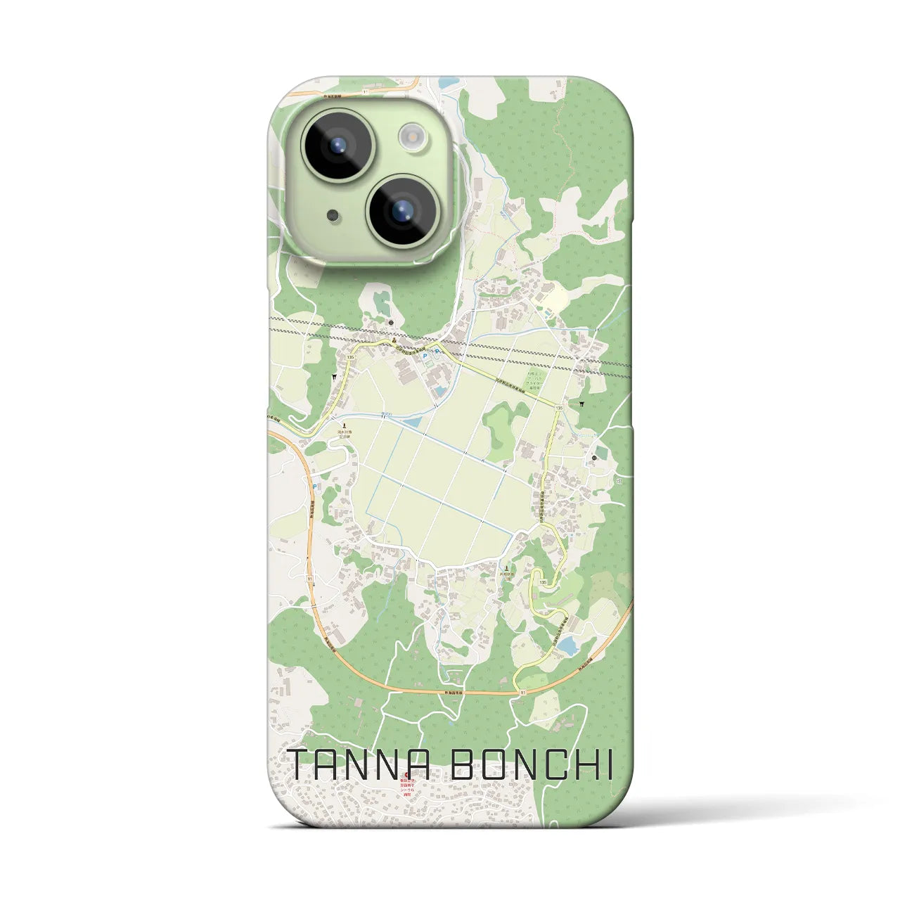 【丹那盆地】地図柄iPhoneケース（バックカバータイプ・ナチュラル）iPhone 15 用
