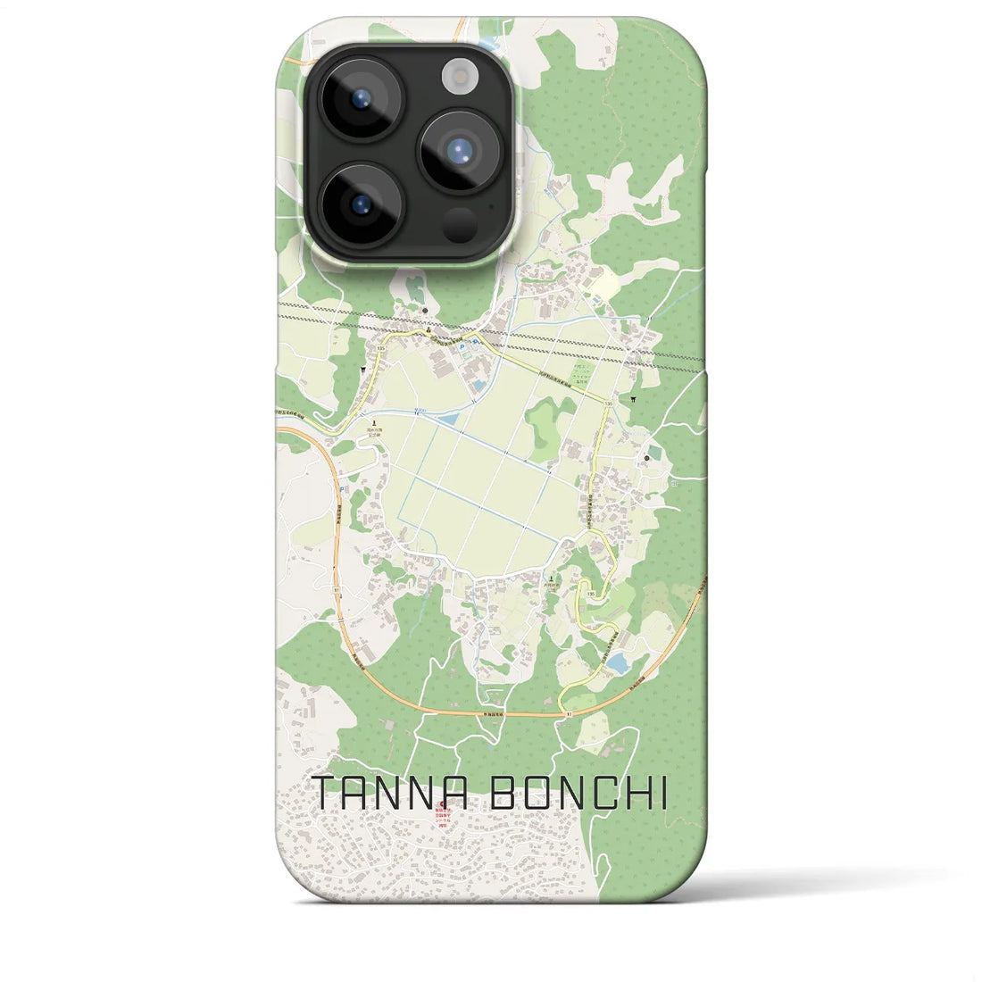 【丹那盆地】地図柄iPhoneケース（バックカバータイプ・ナチュラル）iPhone 15 Pro Max 用